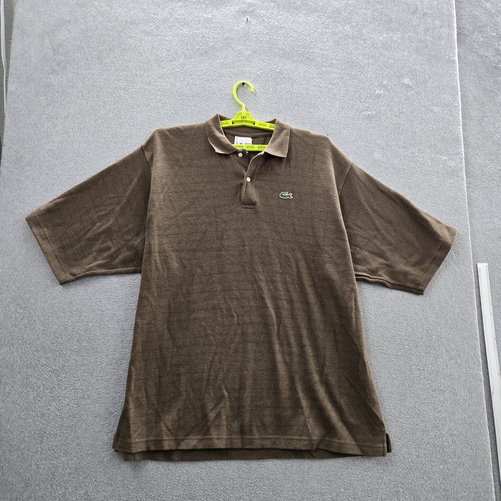 Lacoste Men Polo 8 Brown Embroidered Button Short Sleeve Logo
